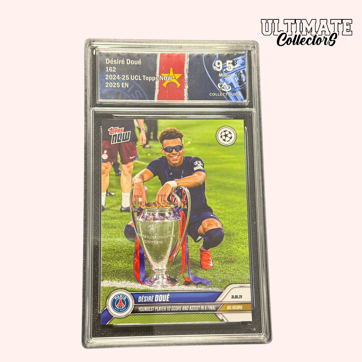 Carte Gradée Topps Now - Désiré Doué - 2024/25 UCL - #162