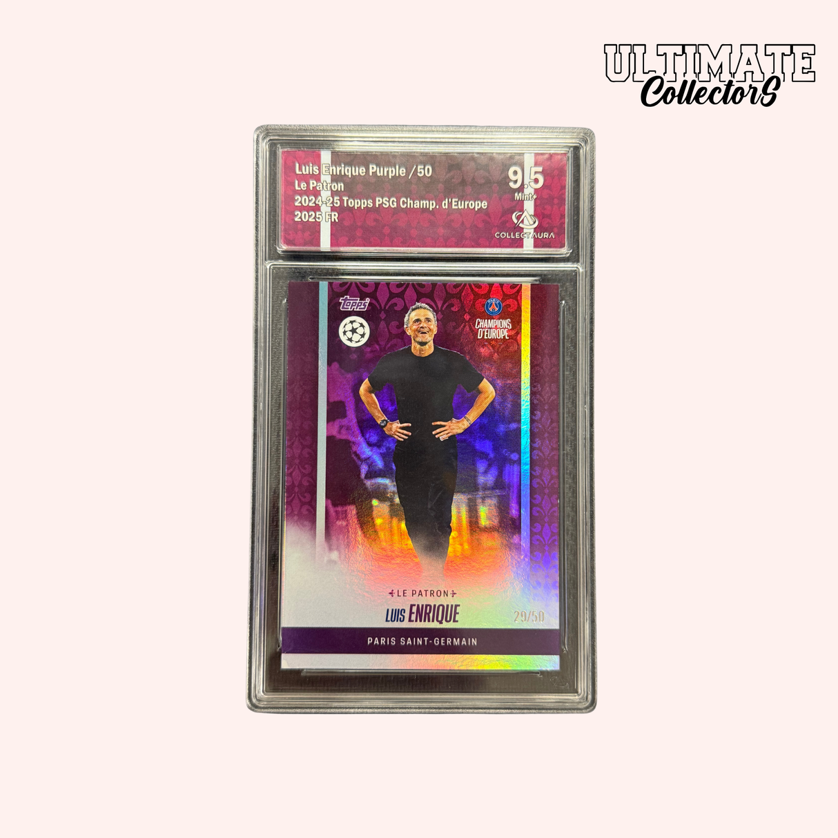 Carte Gradée Topps - PSG Champions d'Europe 2025 - Luis Enrique - /50