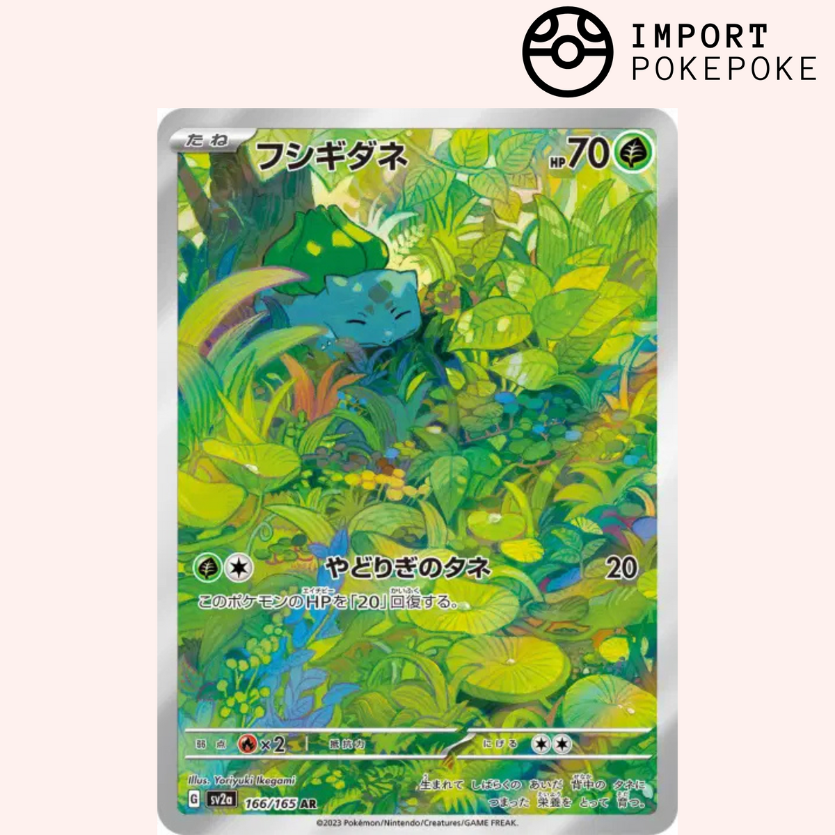 Bulbasaur AR 166/165 Pokémon Card, Pokemon 151 SV2a, Japanese – Hikaru