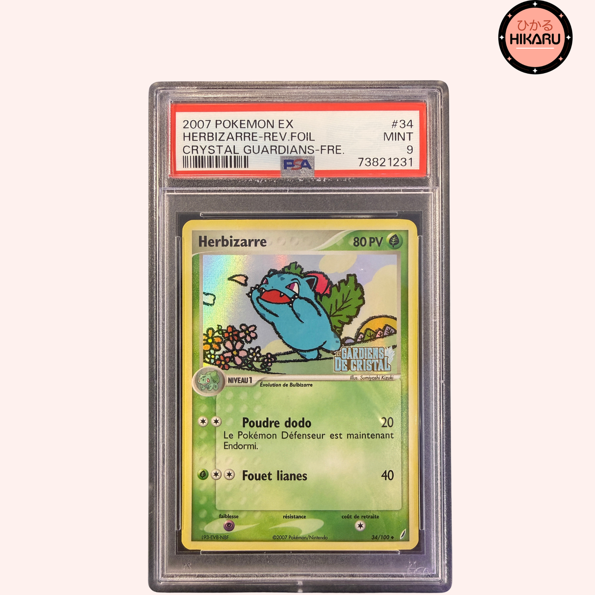 Herbizarre Reverse STAMP 34/100 - Gardiens de Crystal PSA 9