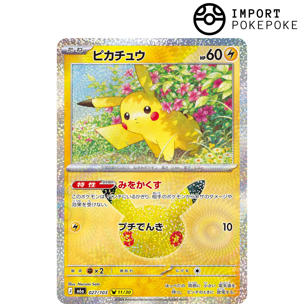 Pikachu 11/30 - 30th M6a