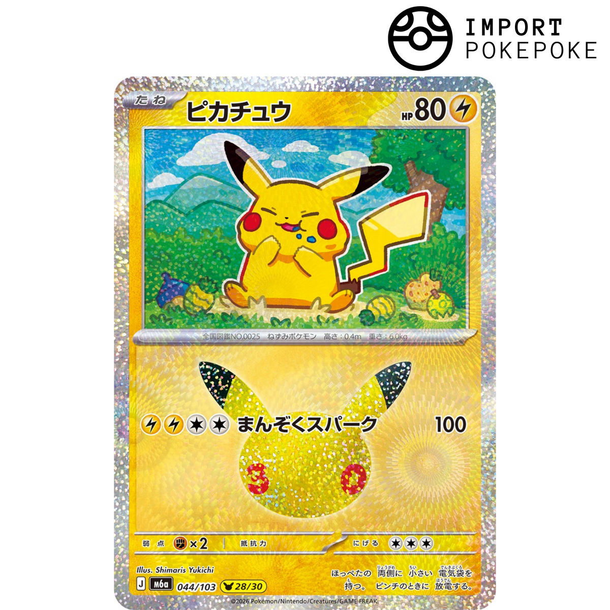 Pikachu 28/30 - 30th M6a