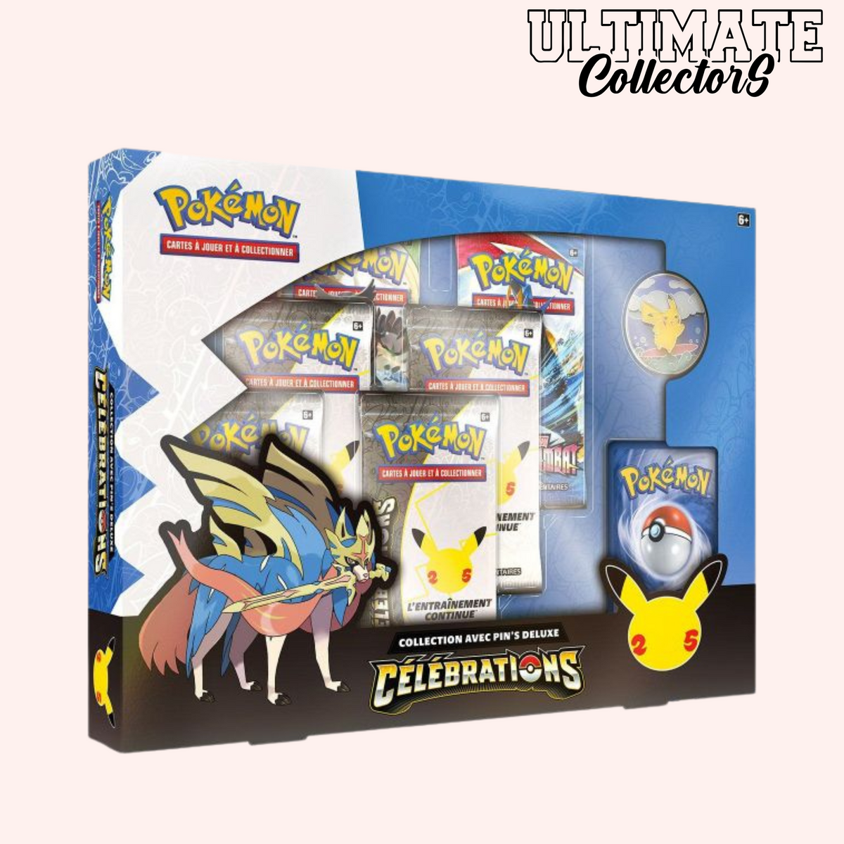 My-booster Zacian V - 10 Carte Pokémon Francesi | Ultraboost X Spada E Scudo - Celebrazioni 25 Anni | Confezione Sigillata, Nessuna Duplicata