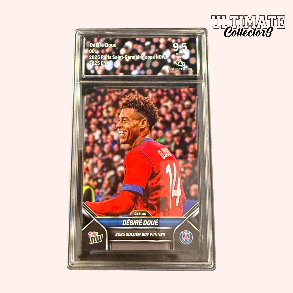 Carte Gradée Topps Now – Désiré Doué PSG Golden Boy