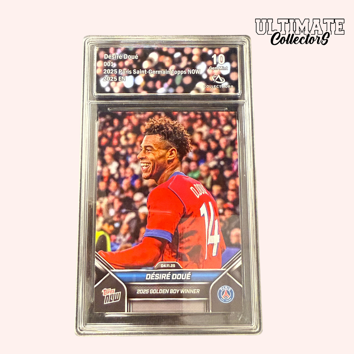 Carte Gradée Topps Now – Désiré Doué PSG Golden Boy