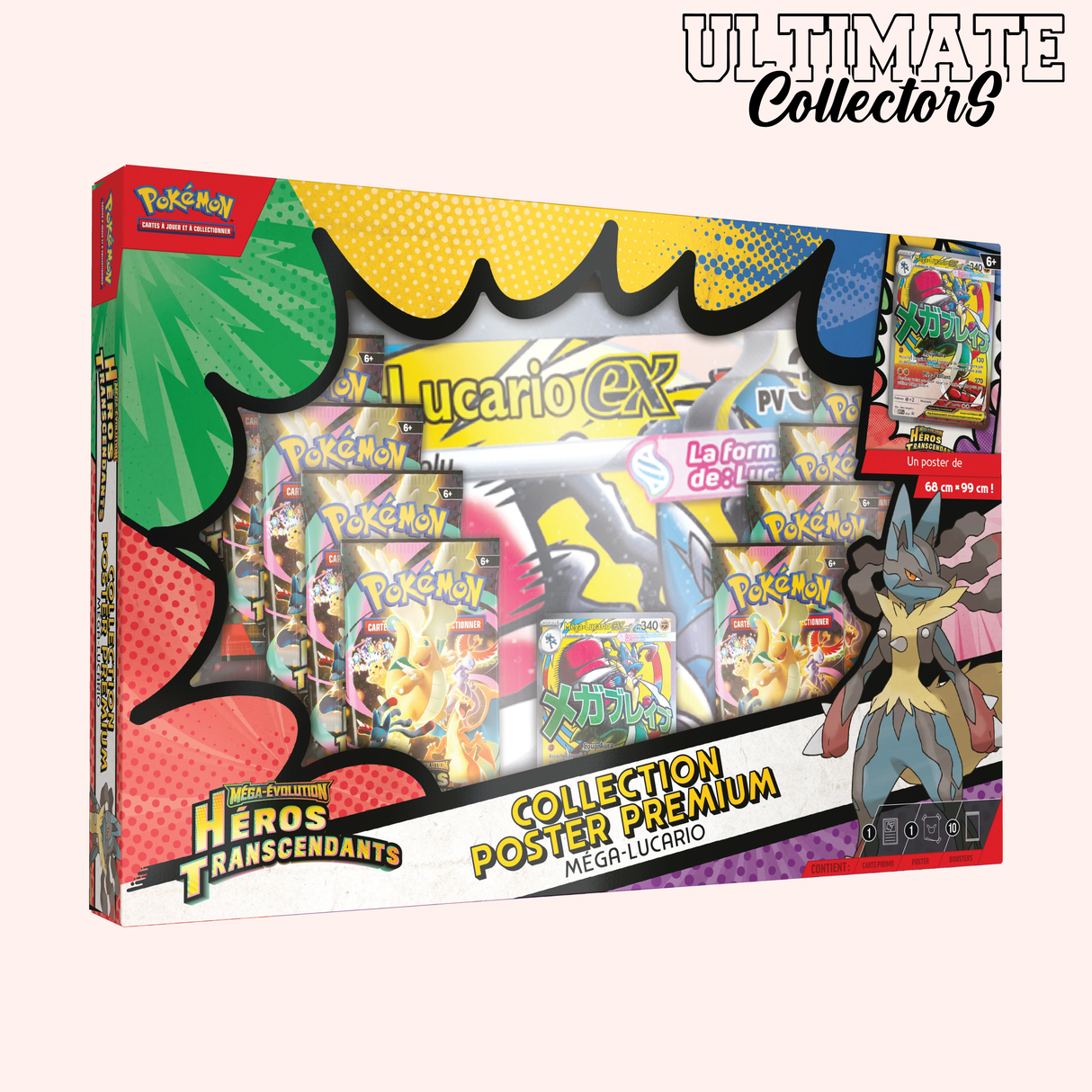 Coffret Poster Premium Pokémon - Méga Lucario - Héros Transcendants - ME02.5 - Français