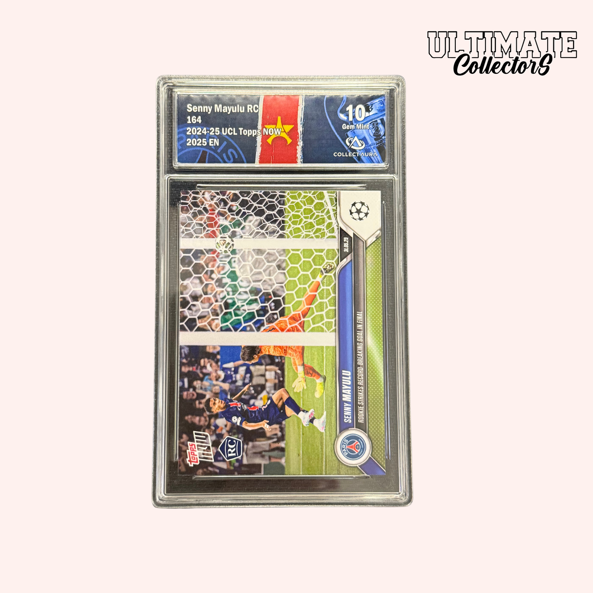 Carte Gradée Topps Now - Senny Mayulu RC - 2024/25 UCL - #164