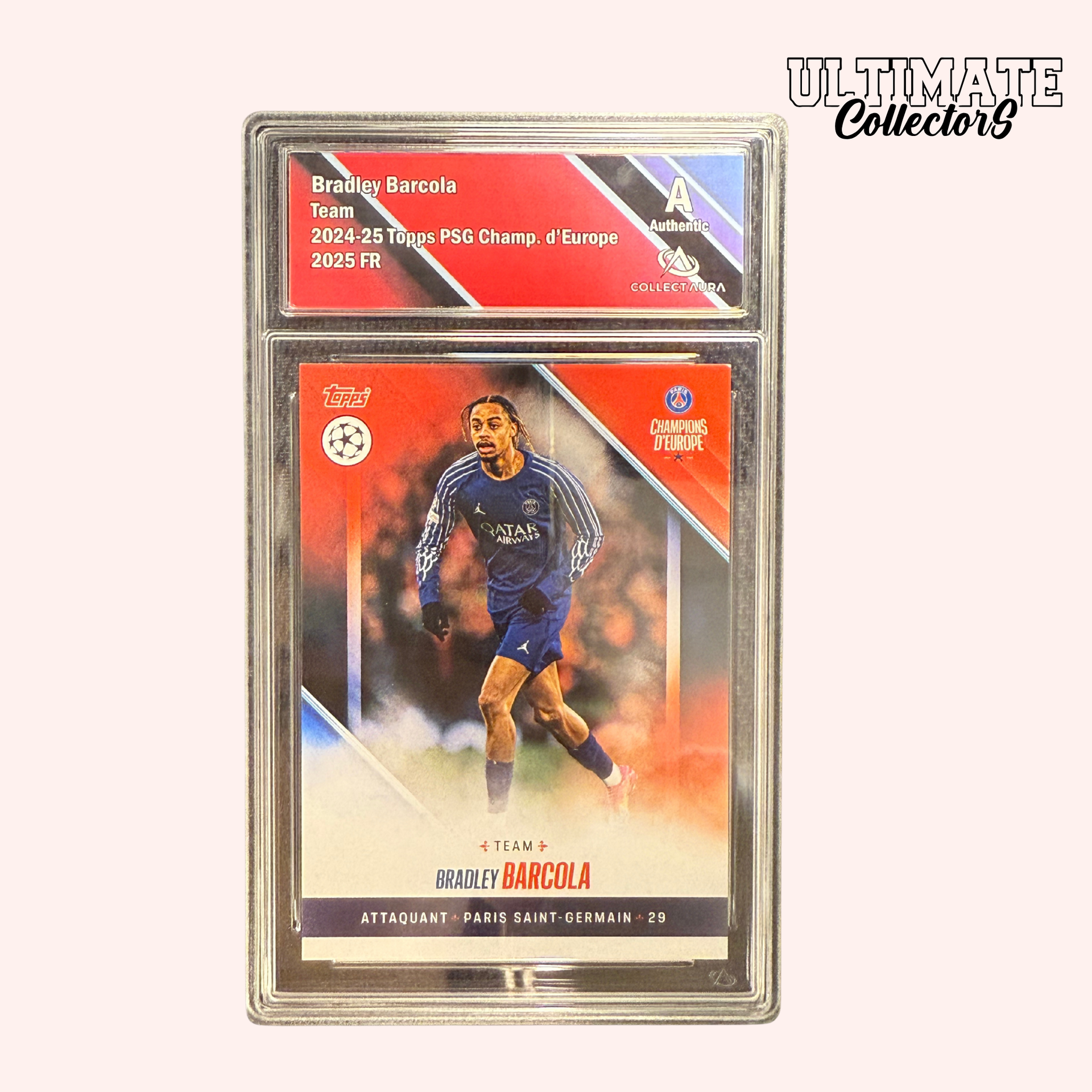 Topps Graded Card - PSG European Champions 2025 - Bradley Barcola