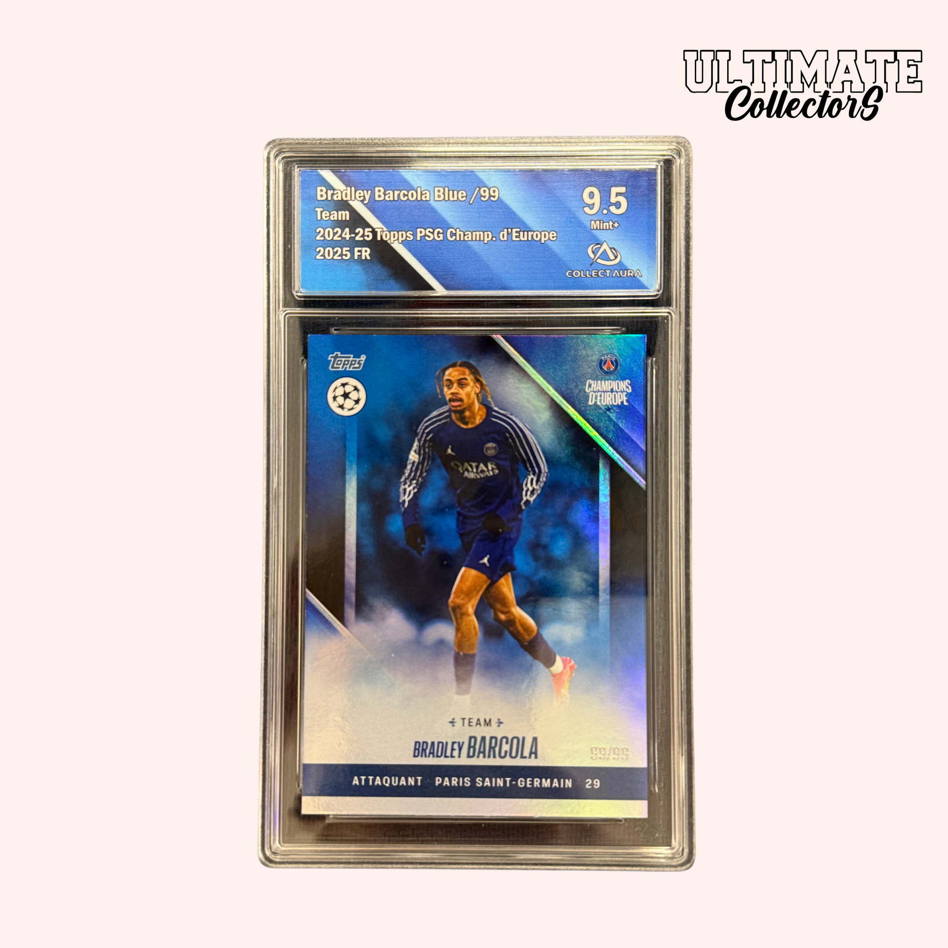 Topps Graded Card - PSG European Champions 2025 - Bradley Barcola