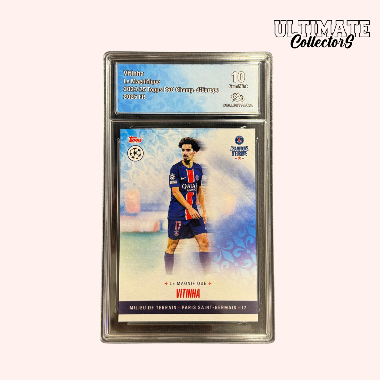 Carte Gradée Topps - PSG Champions d'Europe 2025 - Vitinha