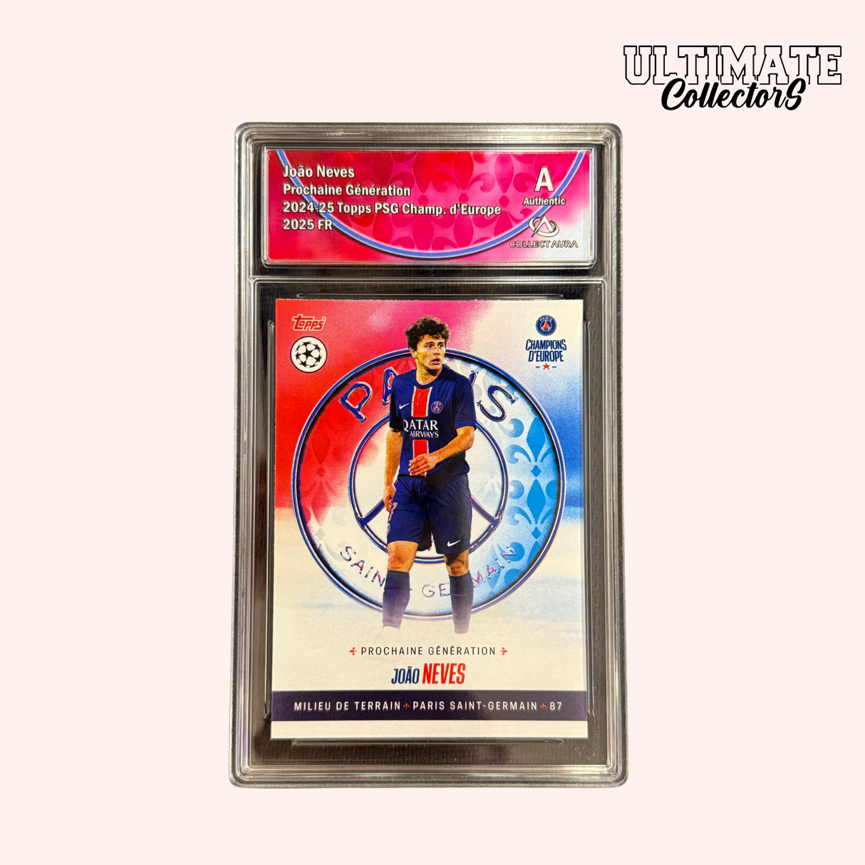 Carte Gradée Topps - PSG Champions d'Europe 2025 - João Neves