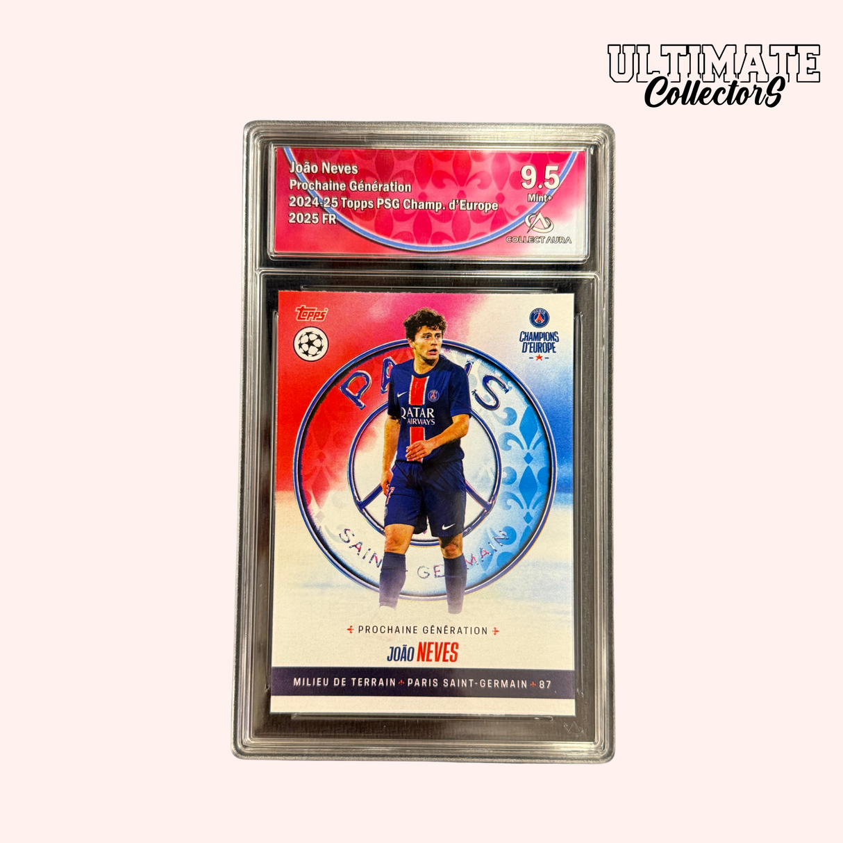 Carte Gradée Topps - PSG Champions d'Europe 2025 - João Neves