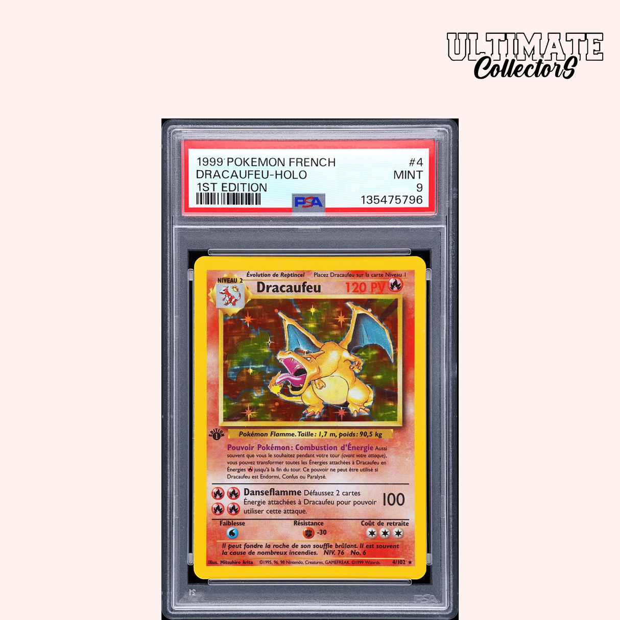 Dracaufeu 1ST ED 4/102 - Set de Base PSA 9