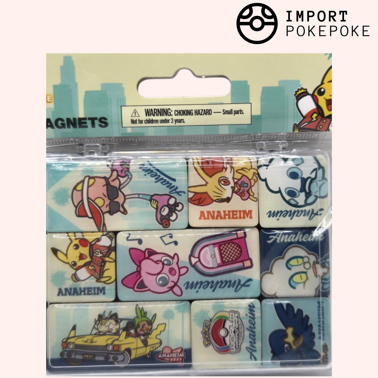 Lot de 9 Magnet Pikachu & Co - Anaheim World Championships 2025