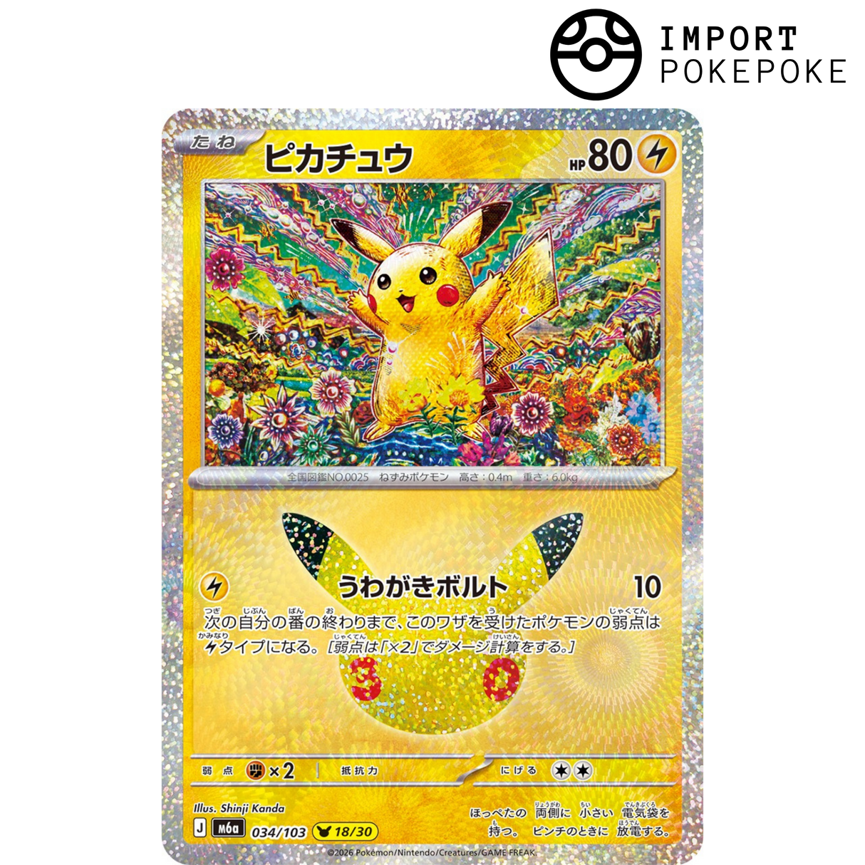 Pikachu 18/30 - 30th M6a
