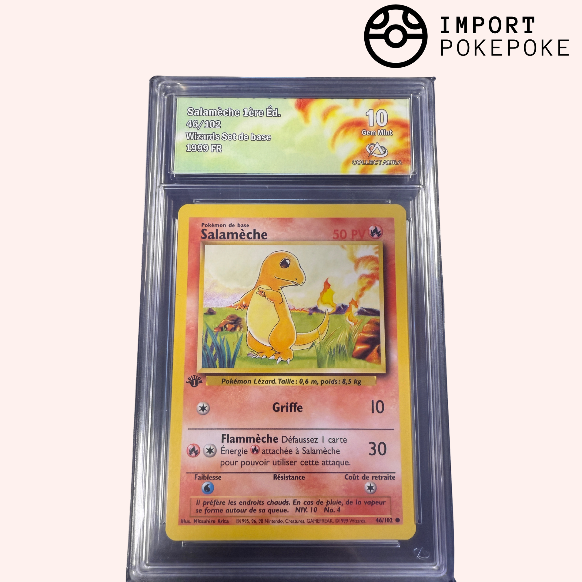 【ARS AU 真贋鑑定】英語版ヒトカゲ Charmander 46/102 POKEMON Charmander 1999 Pokemon TCG Base Set 1st Edition #46/102