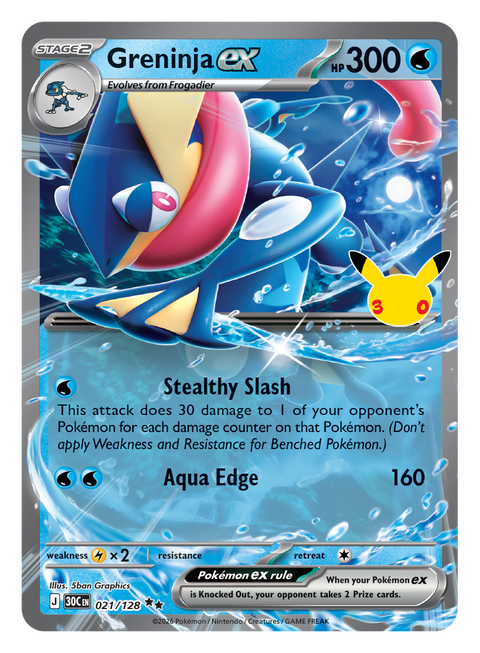 Carte Amphinobi-ex 021/128 du set Pokémon 30th Celebration, 30 ans du JCC