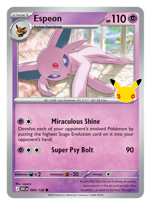 Carte Mentali 069/128 du set Pokémon 30th Celebration, 30 ans du JCC