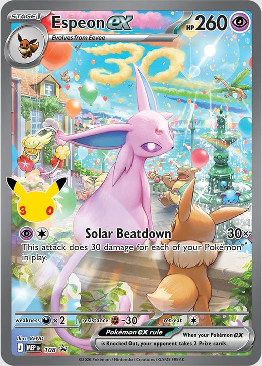 Carte Mentali-ex Promo · MEP 108 (promo du coffret UPC Mentali) du set Pokémon 30th Celebration, 30 ans du JCC